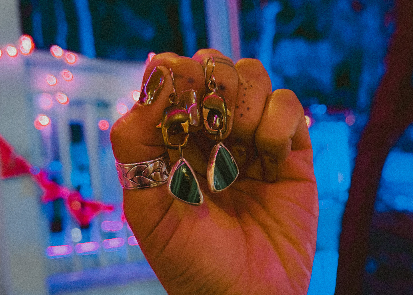 Malachite Clasp Earrings