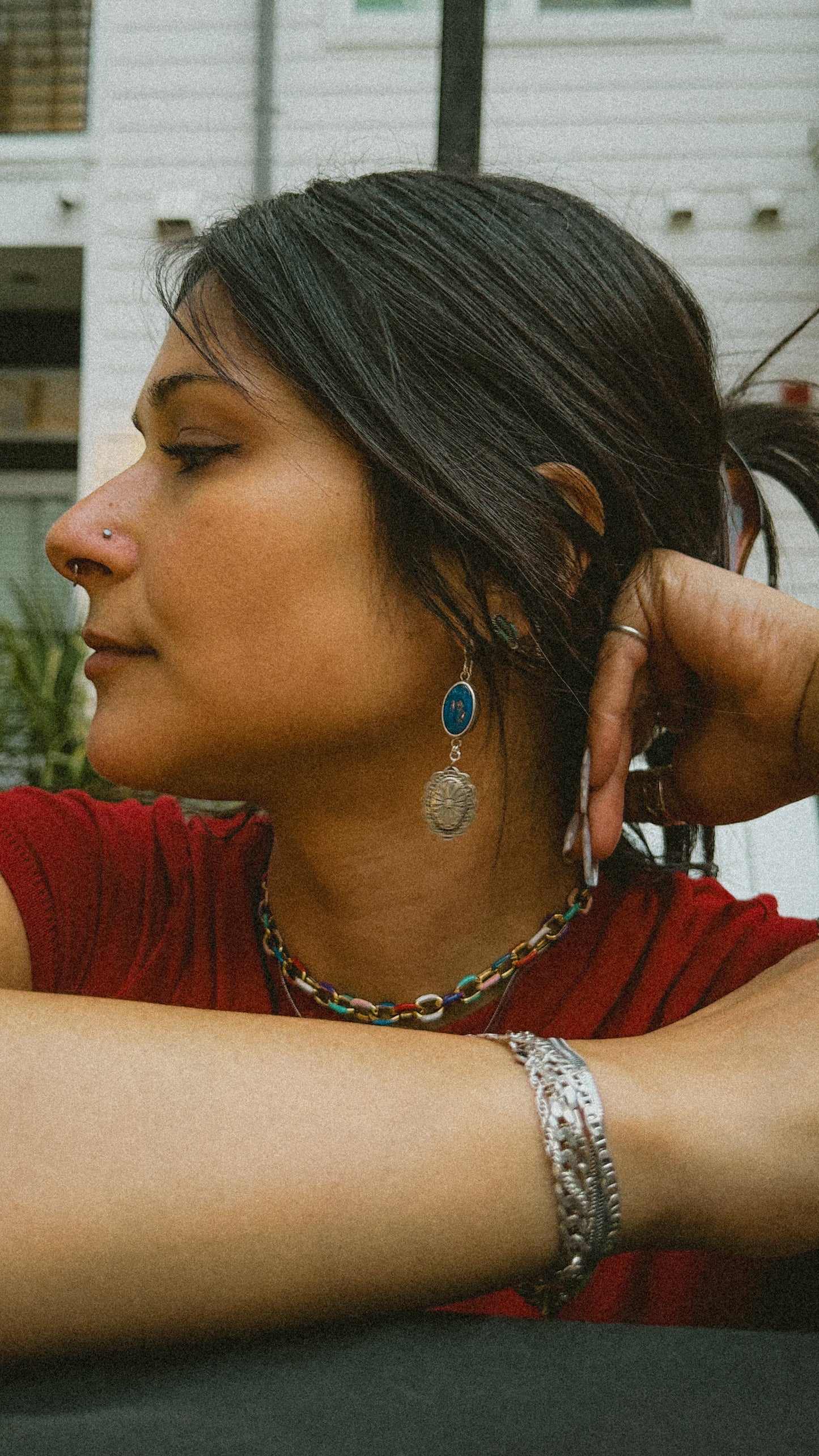 Lapis Concho Earrings