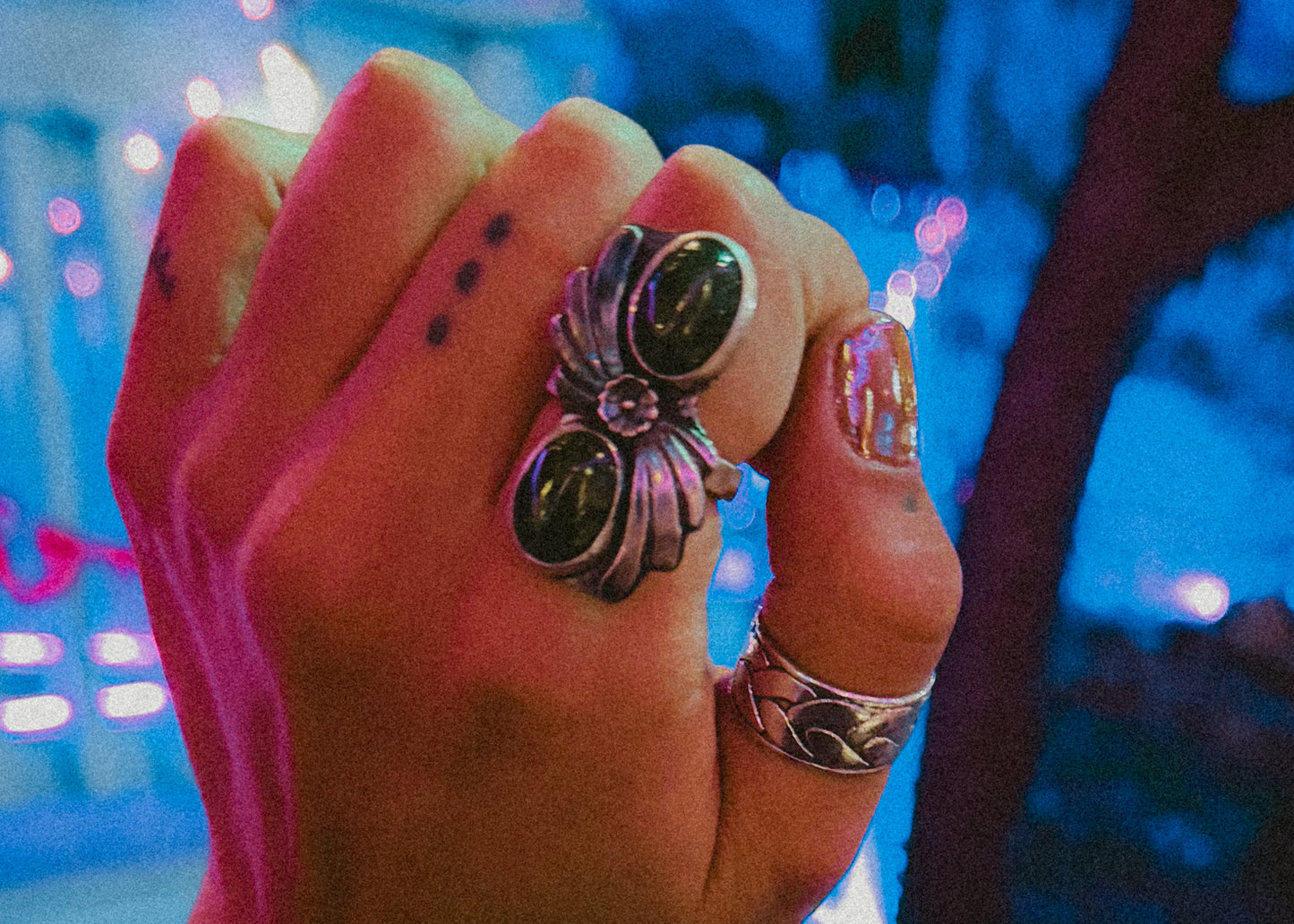 Double Jade Ring - sz. 8