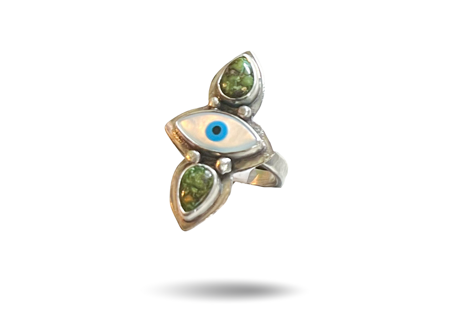 Turquoise Evil Eye Ring - sz. 6