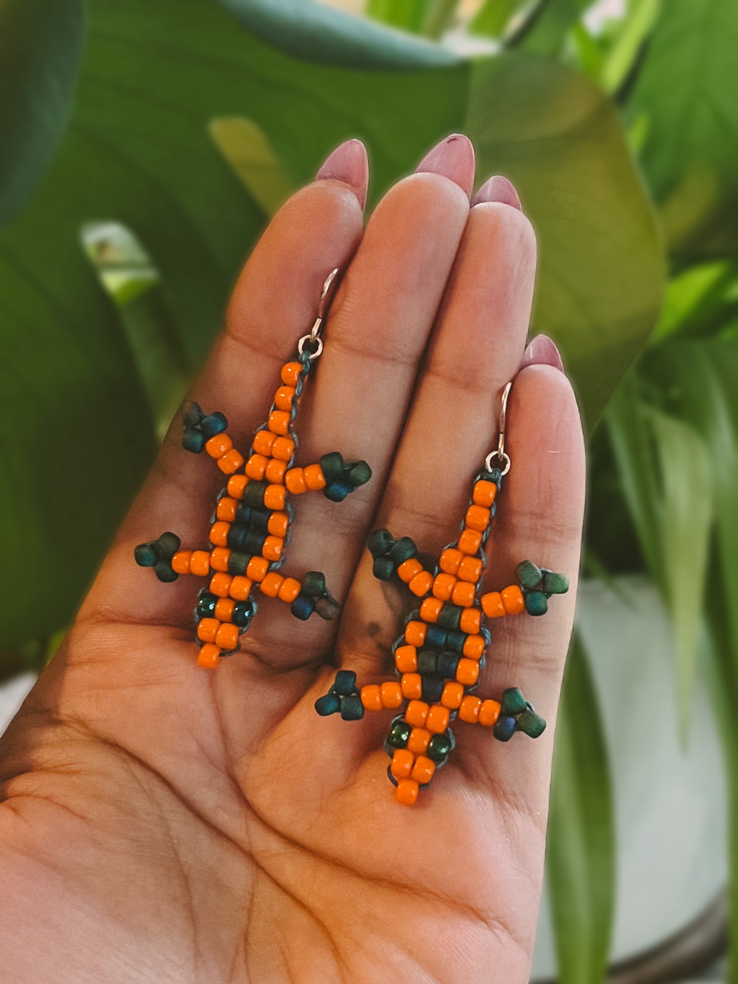 Y2K Lizard Earrings in Orange
