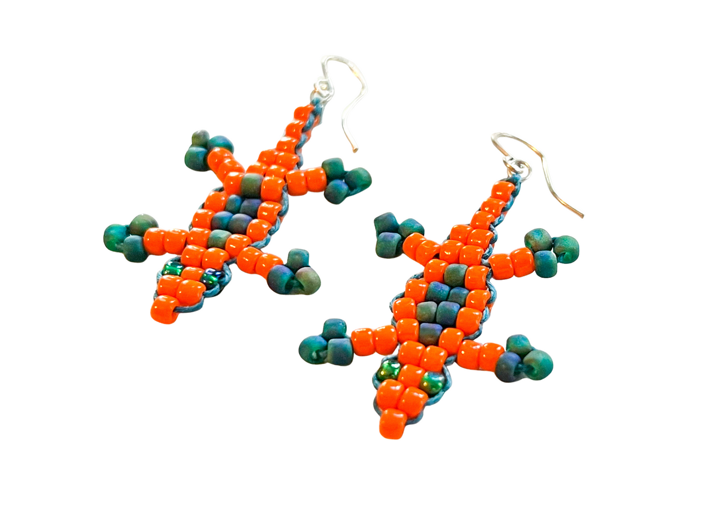 Y2K Lizard Earrings in Orange