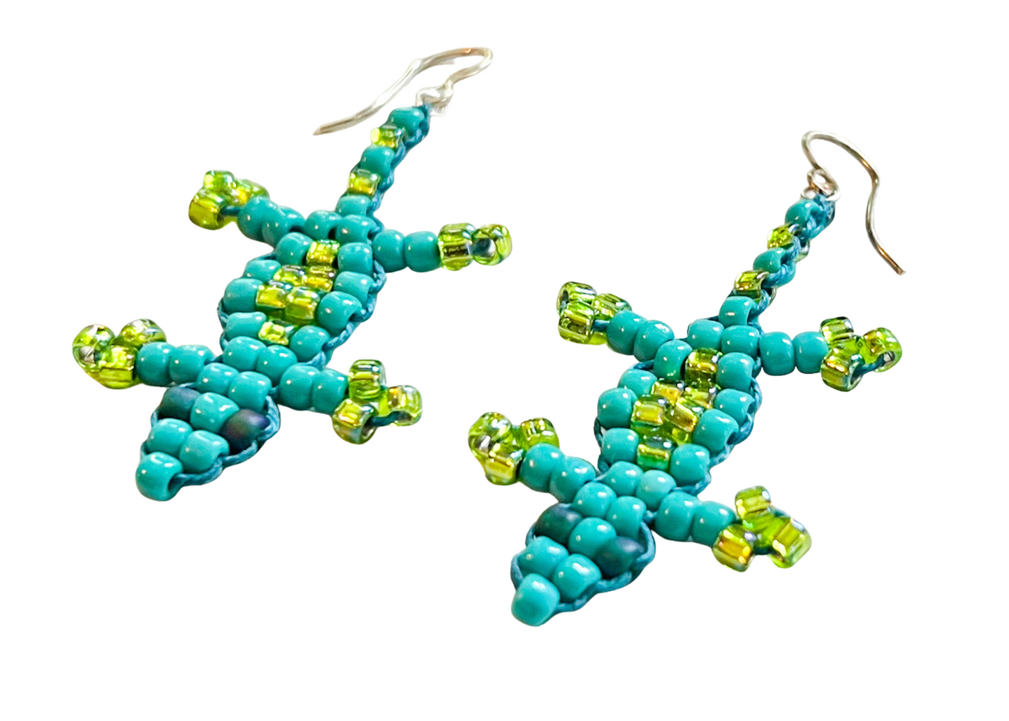 Y2K Lizard Earrings in Turquoise