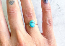 Load image into Gallery viewer, Gold Med Turquoise Ring - sz.7
