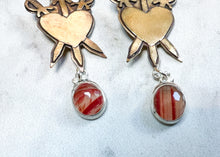 Load image into Gallery viewer, Lake Superior Agate Three Of Swords Earrings
