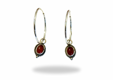 Load image into Gallery viewer, Carnelian Hoop Earrings
