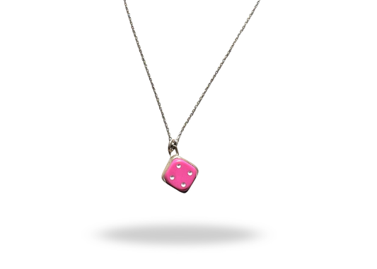 Pink Dice Pendant