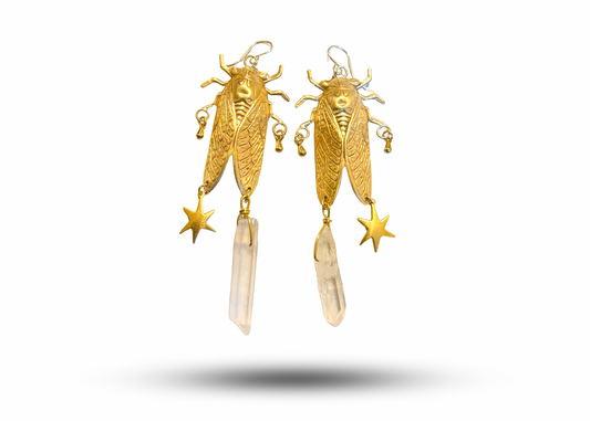Crystal Cicada Earrings