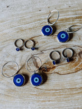 Load image into Gallery viewer, Evil Eye Hoops
