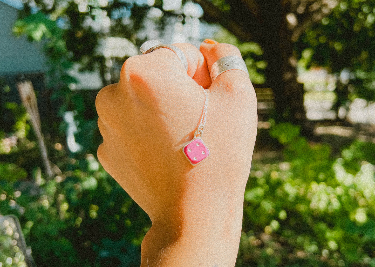 Pink Dice Pendant