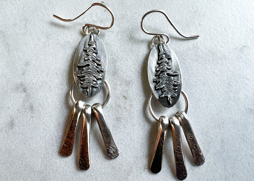 Silver Conifer Earrings