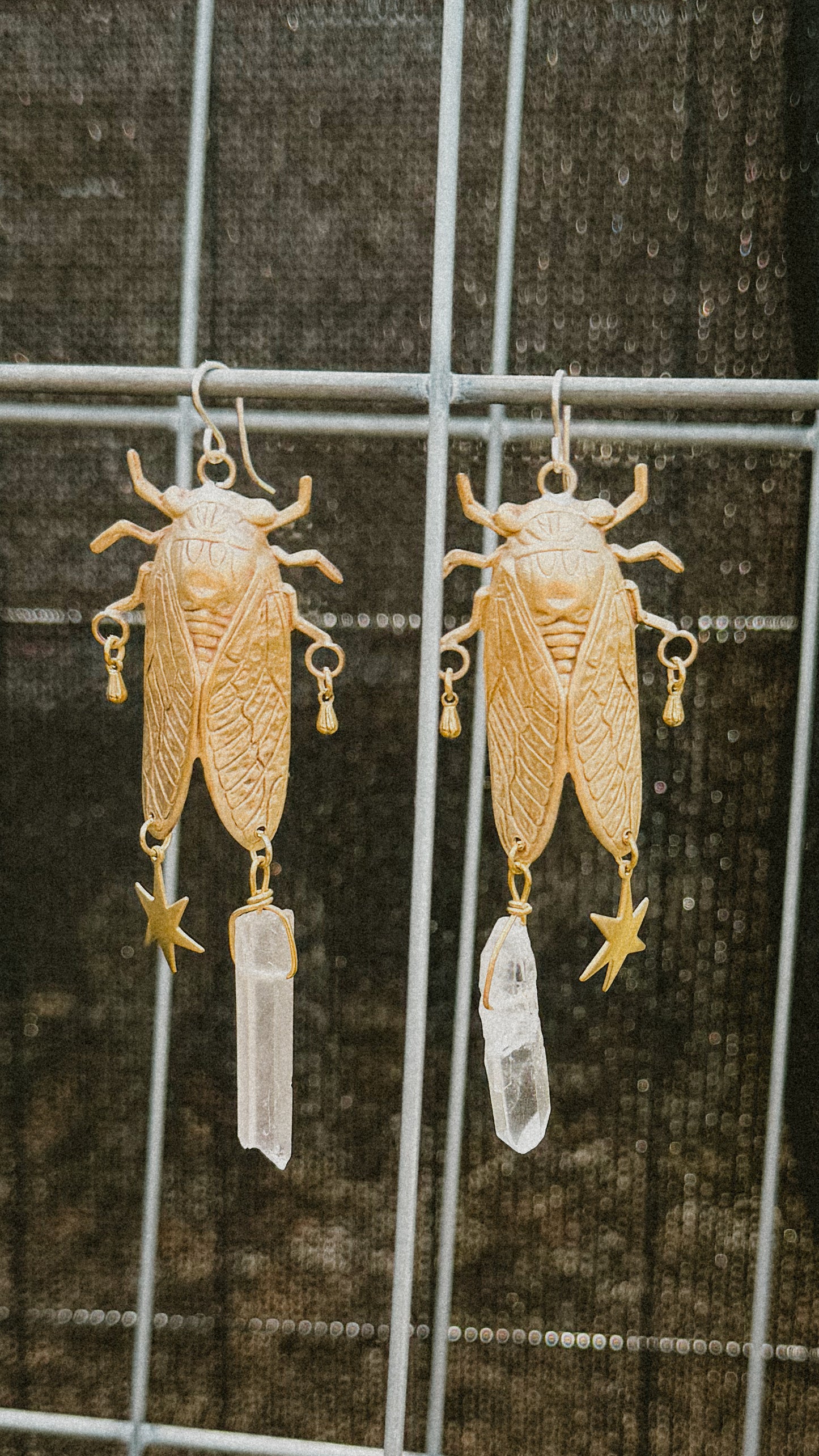 Crystal Cicada Earrings