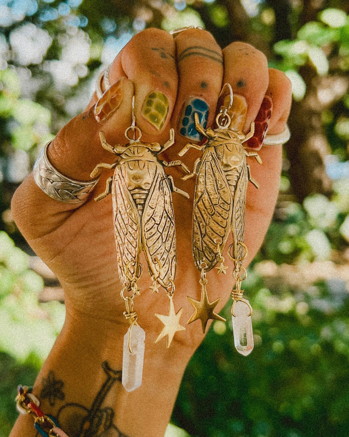 Crystal Cicada Earrings