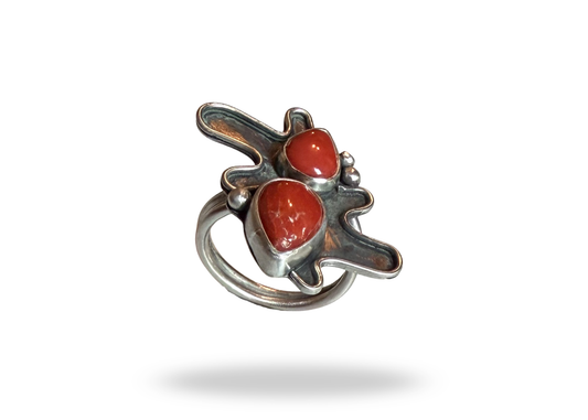 Coral Splat Ring - size 7