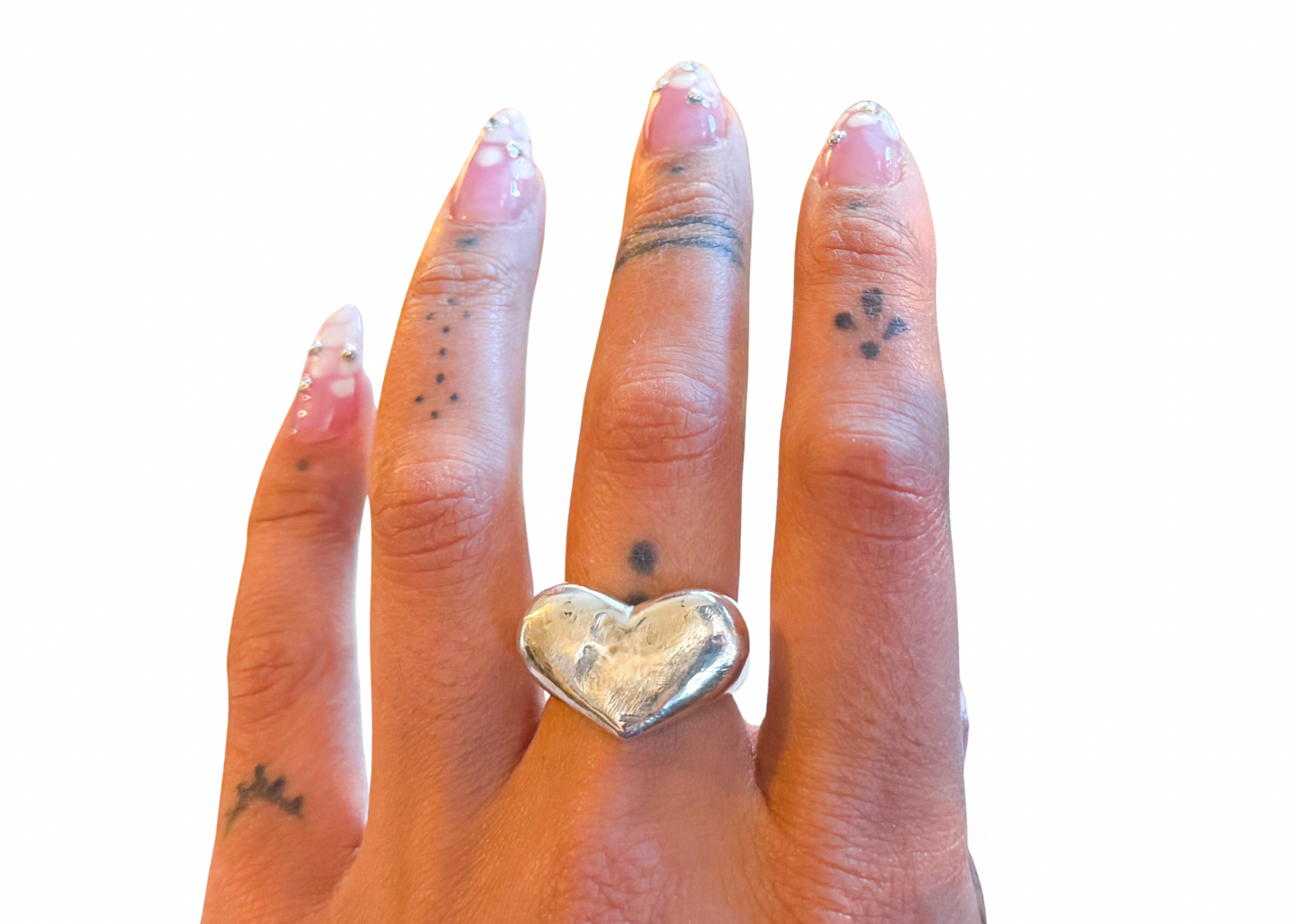 Silver Heart Ring - sz. 8.5