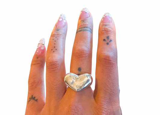 Silver Heart Ring - sz. 8.5