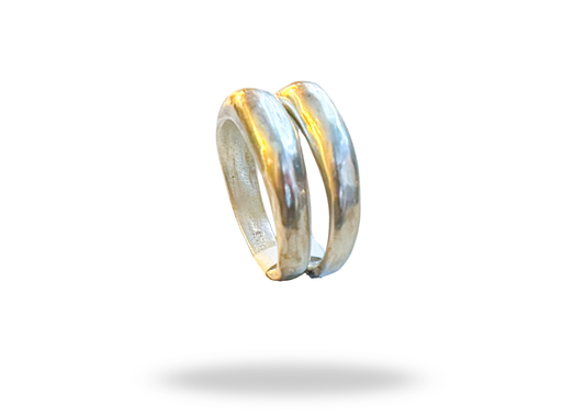 Double Silver Rings - sz. 9