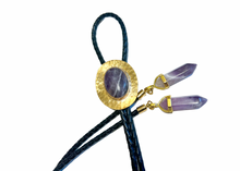 Load image into Gallery viewer, Fluorite and Amethyst Bolo Tie
