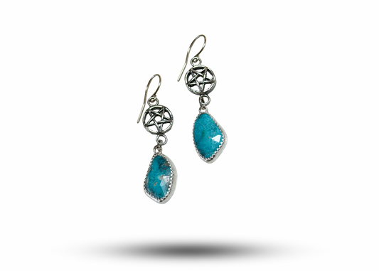 Turquoise Pentacle Earrings