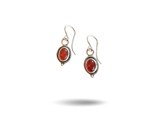 Carnelian Hoop Earrings