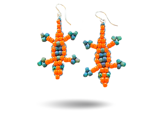 Y2K Lizard Earrings in Orange
