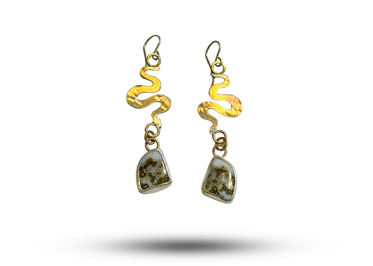 Ocean Jasper Snake Earrings
