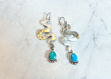 Load image into Gallery viewer, Rose Cut Turquoise Snake Earrings

