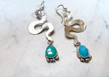 Load image into Gallery viewer, Rose Cut Turquoise Snake Earrings
