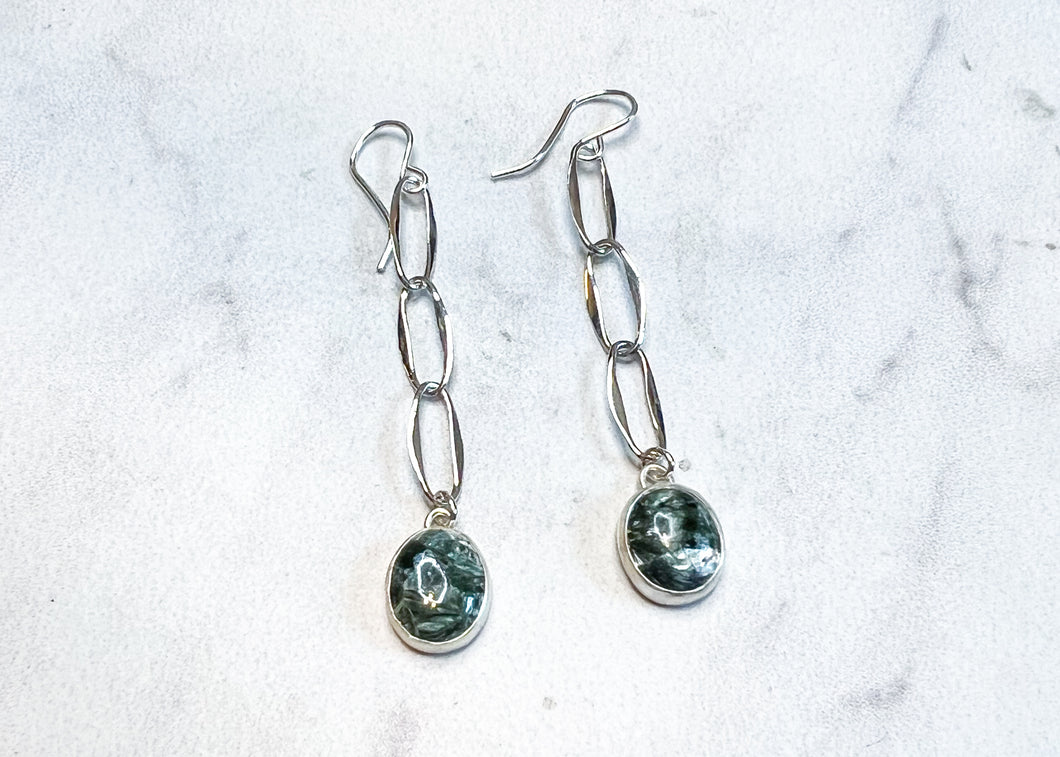 Seraphinite Chain Earrings