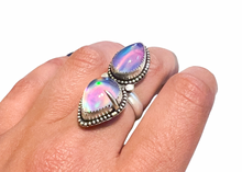 Load image into Gallery viewer, Aurora Opal Double Stone Ring - sz. 7
