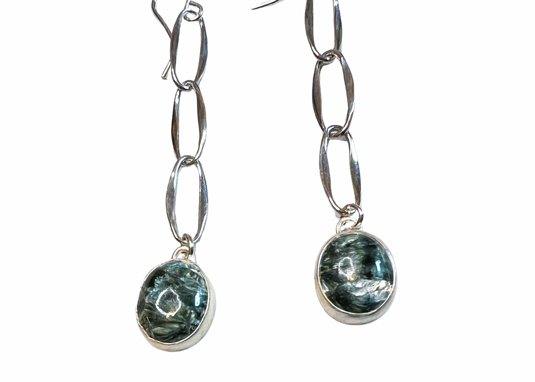 Seraphinite Chain Earrings