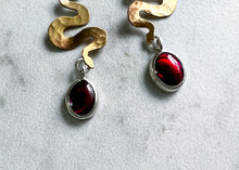 Load image into Gallery viewer, Paua Shell Mini Snake Earrings
