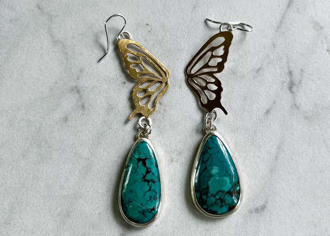 Hubei Turquoise Butterfly Earrings