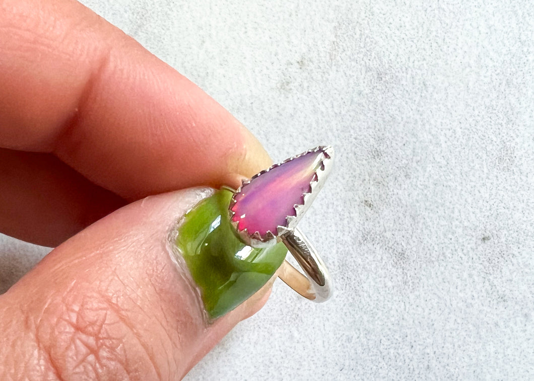 Aurora Opal Pinky Ring - sz 4