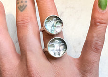 Load image into Gallery viewer, Mother of Pearl Moon Phase Ring - sz. 7 &amp; 8
