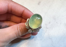 Load image into Gallery viewer, Prehnite and Sapphire Ring -sz. 8
