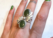 Load image into Gallery viewer, Double Jade Ring - sz. 8
