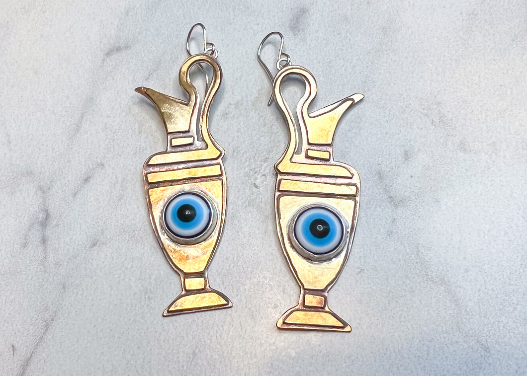Evil Eye Amphora Earrings