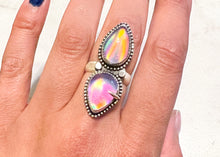 Load image into Gallery viewer, Aurora Opal Double Stone Ring - sz. 7
