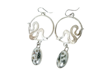 Load image into Gallery viewer, Ocean Jasper Snake Hoop Earrings
