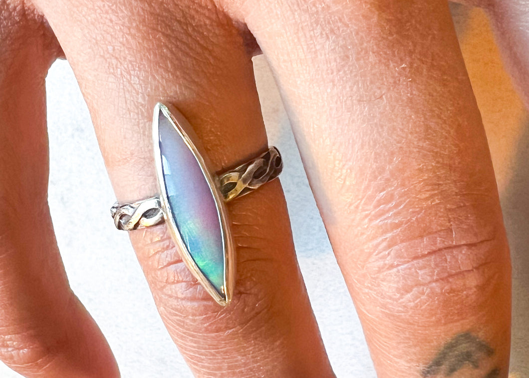 Marquise Aurora Opal Ring - sz.7